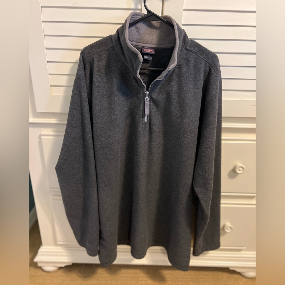 Mens Champs Grey Fleece Pullover/Zip-Up